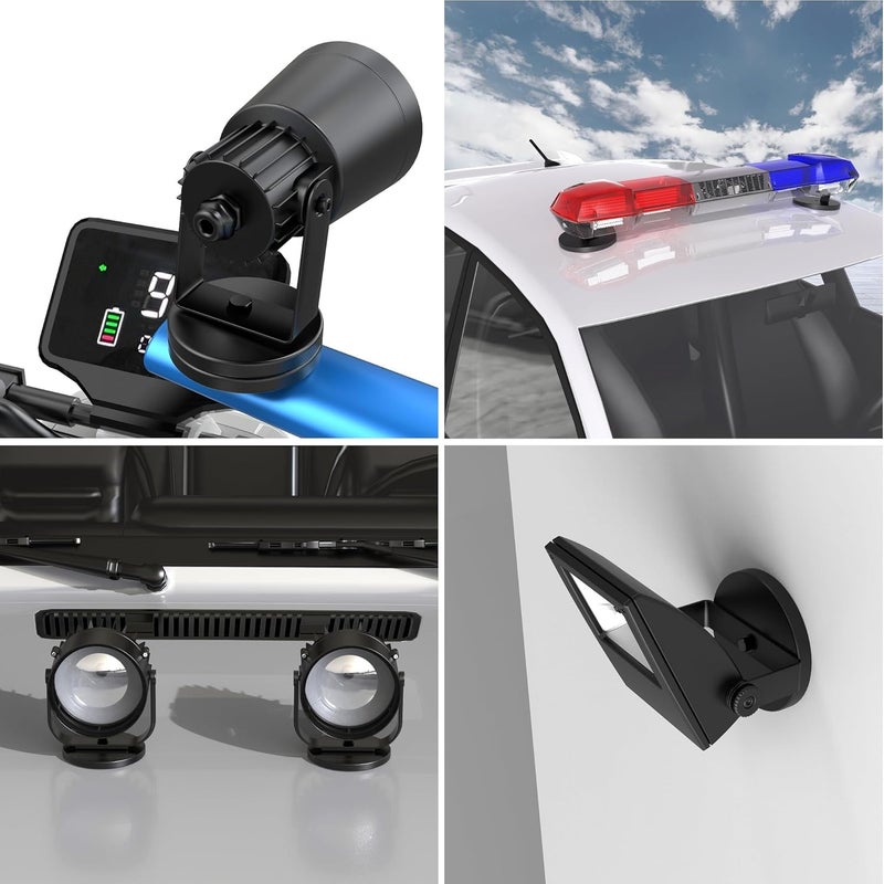 Magnetpro 4 Pieces Strong Rubber Coated Mounting Magnets Anti-Scratch, 30 LBS of Adhesive Power, Magnetic Assembly Base for Light Strips and Additional Mirrors The Outdoor Area - Image 5